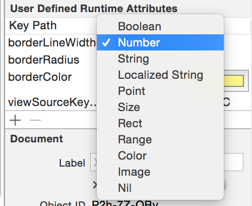 User Defined Runtime Attributes